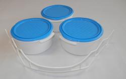 Kétszemélyes műanyag ételhordó 3 részes 1,5 l kék (51)