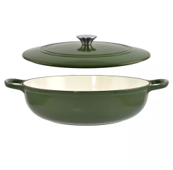 Perfect Home zománcozott öntöttvas szeletsütő lábas fedővel 31,5cm, zöld (80057)