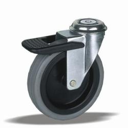 Bútorgörgő önbeálló 75 PP gumi futófelület fékes (11643)