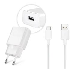 Huawei hálózati töltő USB aljzat (10W, gyorstöltő + LX1121 Type-C kábel) FEHÉR