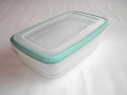 Alacsony műanyagdoboz szett, téglalap alapú 4 db menta (1593)