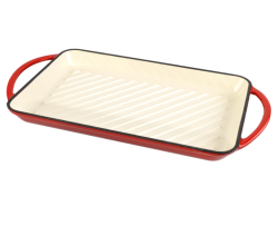 Perfect Home zománcozott öntöttvas grill tepsi 33x21,5 cm, piros (55010)