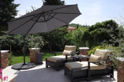 Róma forgatható napernyő LED fénnyel,szürke (QD030/SZ)