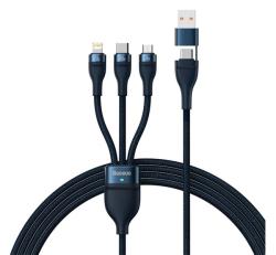 Baseus adatkábel (2in1 USB/Type-C - 3in1 lightning/microUSB/Type-C, 5A, gyorstöltő, 100W, 120cm) SÖT