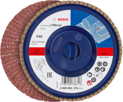 Bosch X431 Alox legyezőtárcsa, átmérő 125 mm, P40 (2608601274)