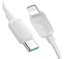 JOYROOM adatkábel (Type-C - lightning, 20W, gyorstöltő, törésgátló, 120cm) FEHÉR