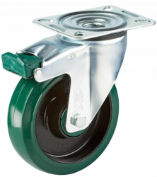 Kerék önbeálló PA gumi fékezhető 100mm (11660)