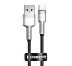 Baseus CAFULE adatkábel (USB - Type-C, 66W, PD gyorstöltő, 25cm, cipőfűző) FEKETECAKF000001