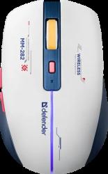 Defender Vezeték nélküli gamer egér Dila MM-282 fehér+kék, LED, 6D, 2,4, 1800 dpi