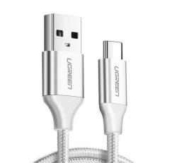 Ugreen US288 adatkábel (USB - Type-C, 3A, gyorstöltő 3.0, 25cm, cipőfűző) FEHÉR