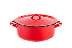 Bonyhádi hagyományos zománcozott lábas + fedő 22 cm