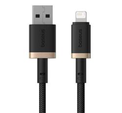 Baseus DURA adatkábel (USB - lightning, 12W, gyorstöltő, törésgátló, cipőfűző, 100cm) ARANY/FEKETE