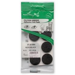 Csúsztatófilc öntapadó d=28 fekete (6db) (3341535)