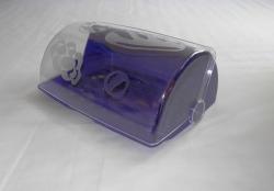 Kenyértartó, mintás ajtóval, lila műanyag (554)