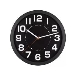 Home falióra üveg előlappal 25cm, fekete (AWC250BK)