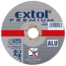 Extol premium vágókorong alumíniumhoz, szürke; 125×1,0×22,2mm, max 12200 ford/perc (8808402)