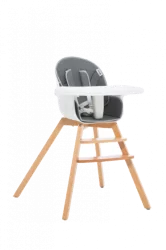 My First Baby sötétszürke-fa-fehér etetőszék (ACE1021A)