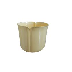 Virágtartó kaspó, szirom formájú, 13 cm, sárga műanyag (213)