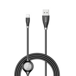 Baseus Big Eye USB apa - Lightning apa Adat- és töltőkábel 1m, fekete (CALEYE-01)