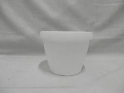 Hordó alakú fehér virágcserép , 18 cm (855)