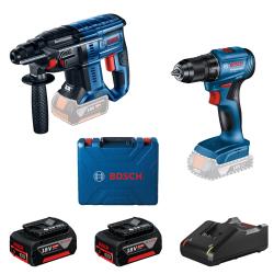 Bosch GBH 180-LI akkus fúrókalapács + GSR 185-LI akkus fúrócsavarozó kofferben + 2x4Ah akku (0615990
