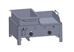Kétégős asztali kombi készülék lángos-, és lapsütővel, olajleeresztő csappal PB-gáz üzemű (BGT-2 LOL