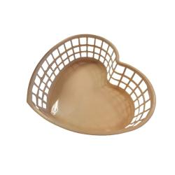 Szív alakú műanyagkosár közepes, vajszín (221)
