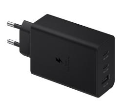 Samsung hálózati töltő USB+2 Type-C aljzat (65W, PD gyorstöltő 3.0) FEKETE