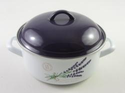 Bonyhádi X Alice lábas magas+fedő 20 cm, levendula mintás