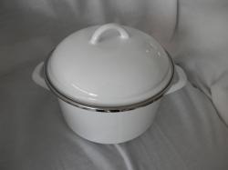 Bonyhádi Alice fazék fedővel, fehér 20 cm