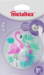Metaltex U-FIX öntapadós akasztó flamingós (294805-F)