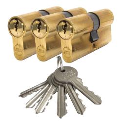 SB zárbetét 30/30mm 3db azonos zárlatú 6 kulcs réz (3986468)