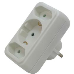 3-as elosztó 2 euro +1 földelt aljzat (NV 13/WH)