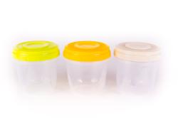 Hengeres, műanyag tárolódoboz 750 ml vegyes színben 3 db-os (3034/3)