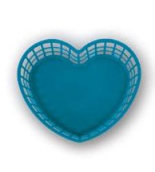 Szív alakú műanyagkosár nagy, kék (222)