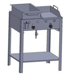 Kétégős álló kombi készülék lángos-, és lapsütővel, PB-gáz üzemű (BGS-2 LLS)