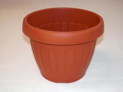 Virágtartó, hordó alakú, 17,5 cm, terrakotta műanyag (365)