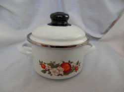 Bonyhádi alma mintás fazék fedővel, 14 cm