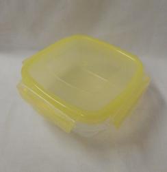 Csatos, szögletes műanyag ételdoboz 1550 ml sárga (592)