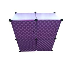 Variálható gyermek polc 4 ajtós Lila pöttyös (V020H4P)