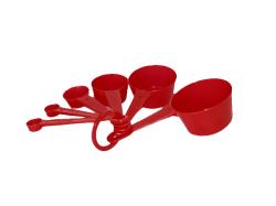 Mérőkanál készlet műanyag, piros (342)
