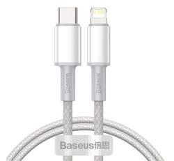 Baseus adatkábel (Type-C - lightning, 20W, PD gyorstöltő, 100cm, törésgátló) FEHÉRCATLGD-02