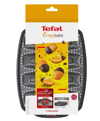 Tefal Crispybake Madeleines szilikon sütőforma, fekete (J4172614)