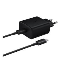 Samsung hálózati töltő Type-C aljzat (45W, PD gyorstöltő + Type-C kábel) FEKETE