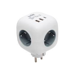 Home kocka elosztó, USB aljzattal (CUBE1)