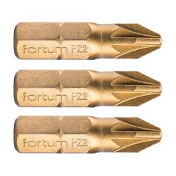 Fortum behajtóhegy PZ, 3 db, S2 acél, Titanium bevonat; PZ 2×25mm, bliszteren  (4741372)