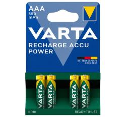 Varta RECHARGE ACCU POWER elem (AAA, 1.2V, 550mAh Ni-MH, újratölthető) 4db/csomag