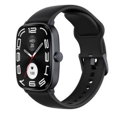 Haylou RS5 okosóra (szilikon szíj, fém ház, aktivitásmérő, IP68 vízálló, 150+ sport mód) FEKETE