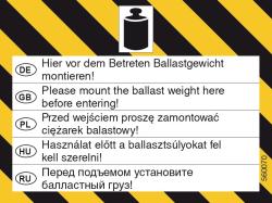 Krause Stabilo ballasztsúly figyelmeztető címke, 5db (200068)