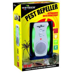 Weitech ultrahangos éjszakai kártevő riasztó, 90 m2 (WK0190)